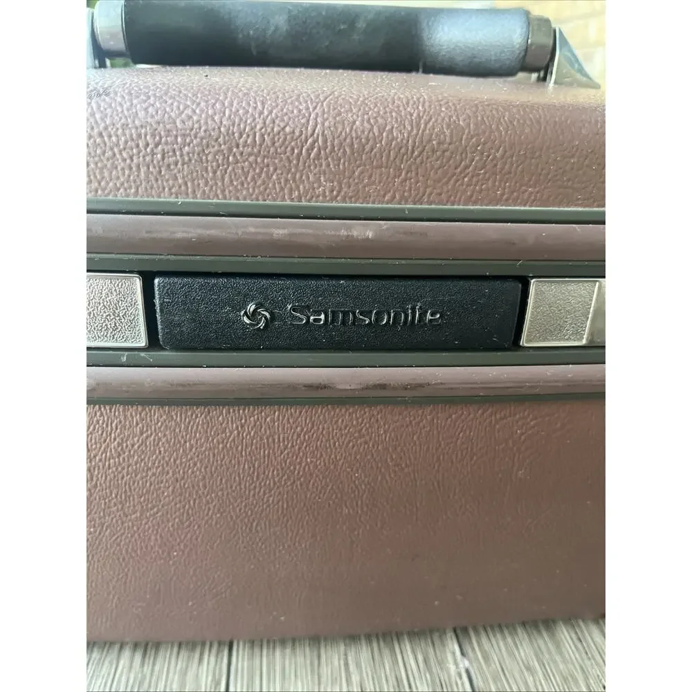 1987 Samsonite Silhouette 4 Rose/ Brown Color Makeup Travel Case Vintage